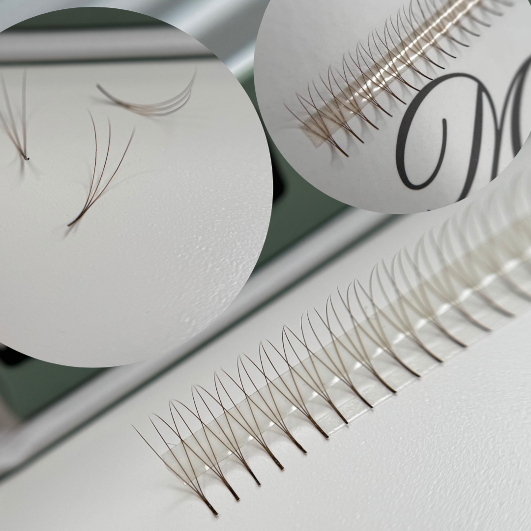 3D Fertigfächer | Dark Brown | auf Kleberstreifen