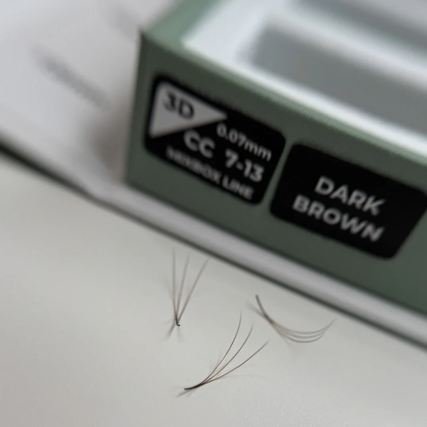 3D Fertigfächer | Dark Brown | auf Kleberstreifen - MIXBOX 7-13mm