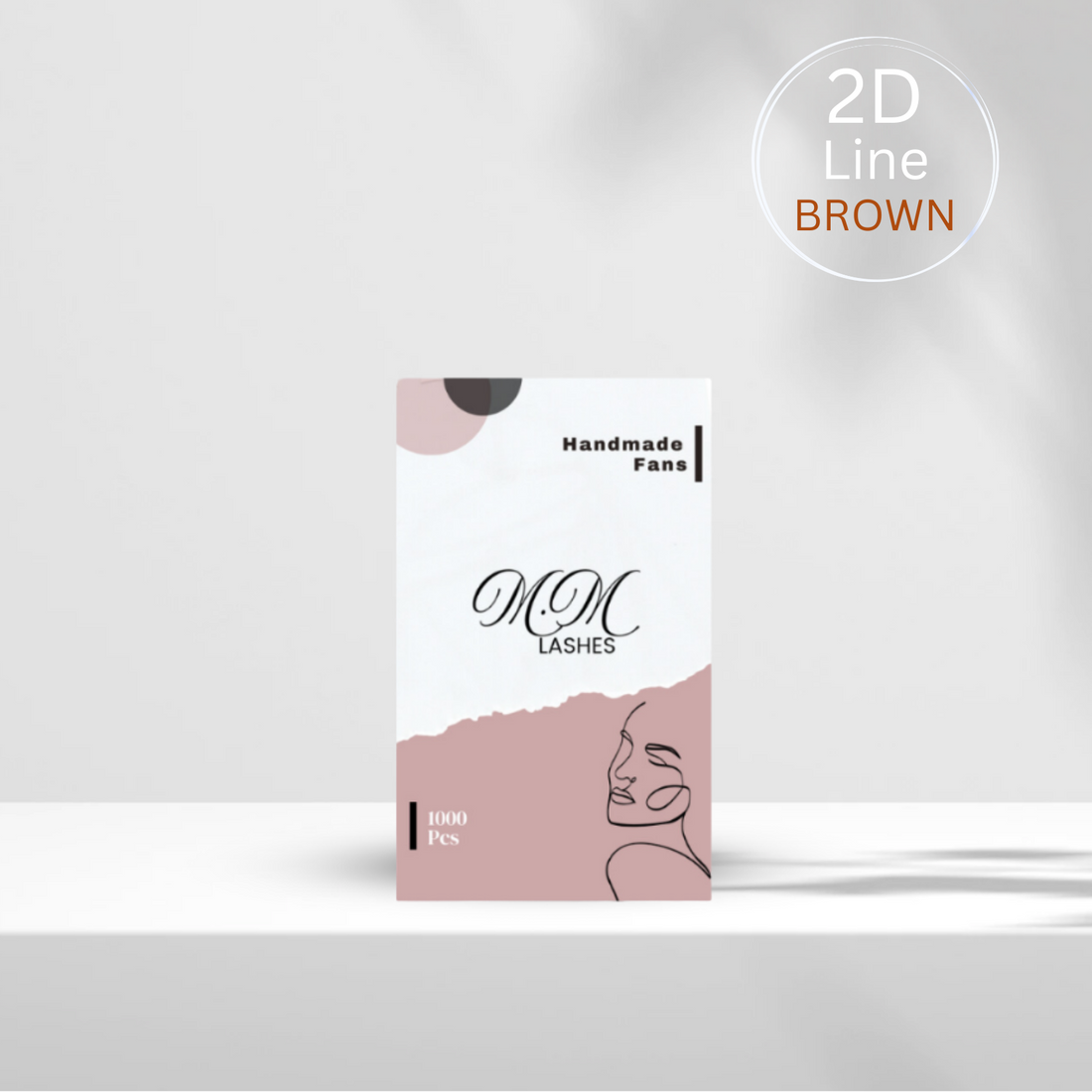 2D Fertigfächer | Dark Brown | auf Kleberstreifen | Wimpernverlängerung