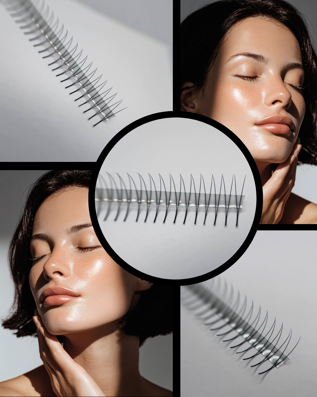 2D Fertigfächer auf Klebestreifen | 1000 fertige Wimpernfächer